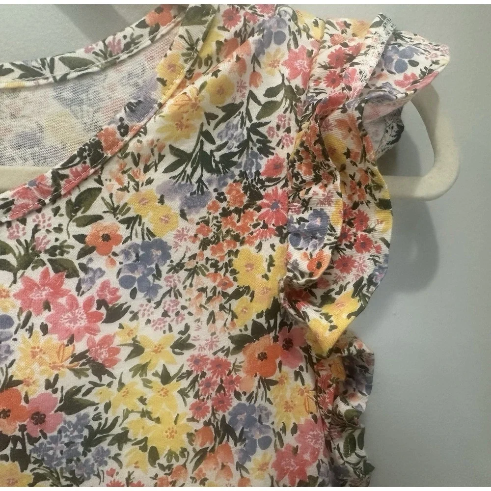 Old Navy Wildflower Floral Flutter Sleeve‎ Midi Sundress Girls XL Colorful NWT